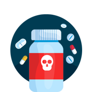 불법 약물 및 의약품 아이콘